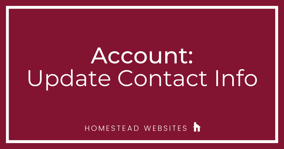 Account: Update Domain Contact Info Account: Update Domain Contact Info