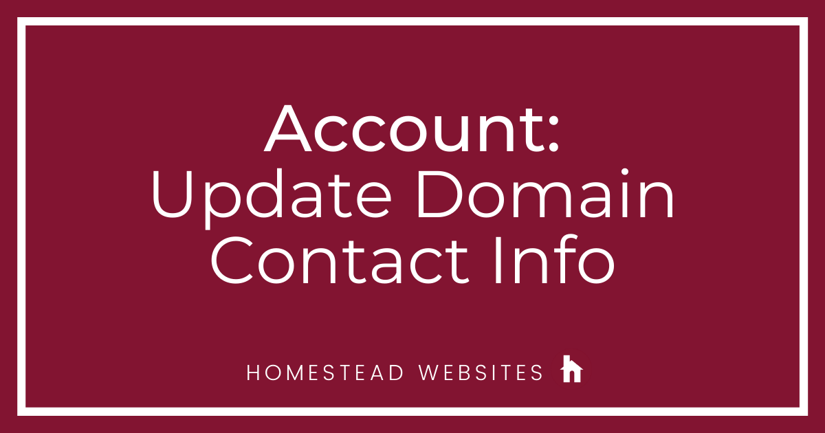 Account: Update Contact Info Account: Update Contact Info