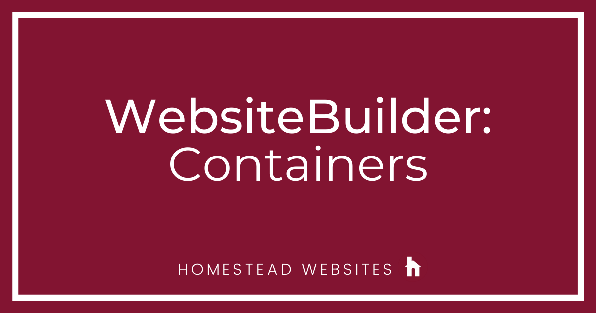 WebsiteBuilder: Containers