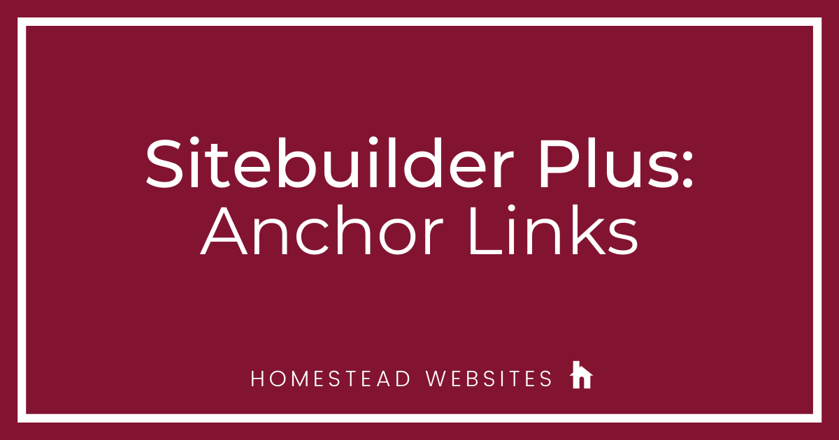 Sitebuilder Plus: Anchor Links