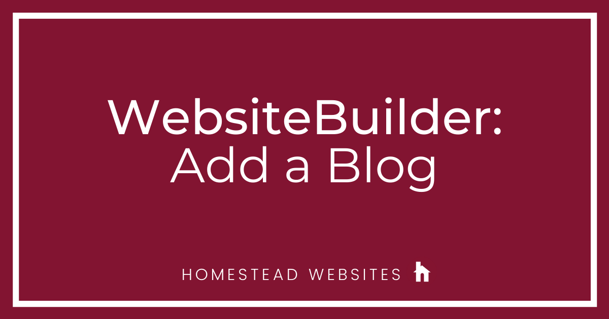 WebsiteBuilder: Add a Blog