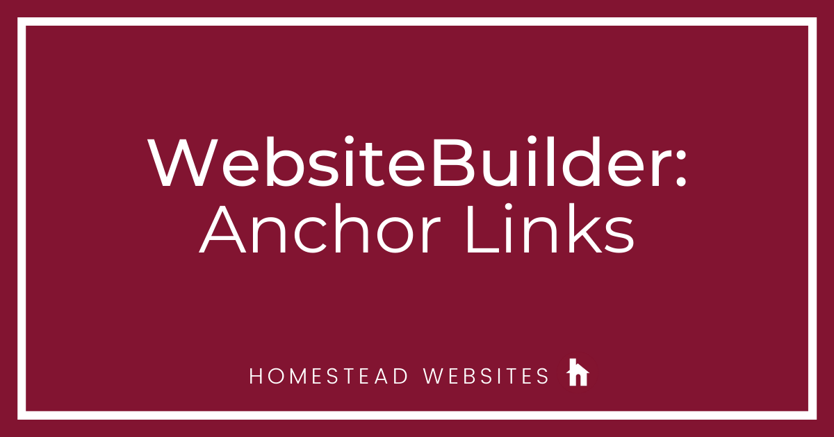 WebsiteBuilder: Anchor Links