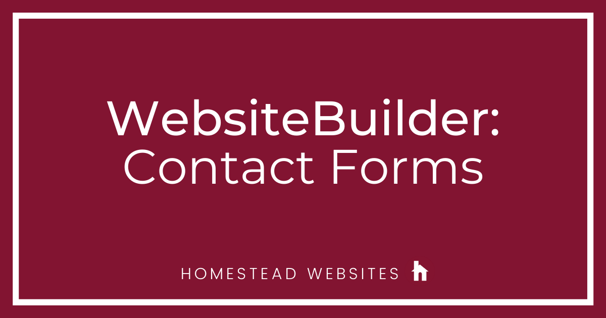 WebsiteBuilder: Contact Forms