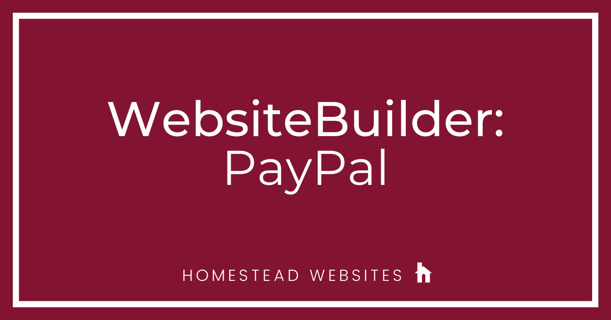 WebsiteBuilder: PayPal