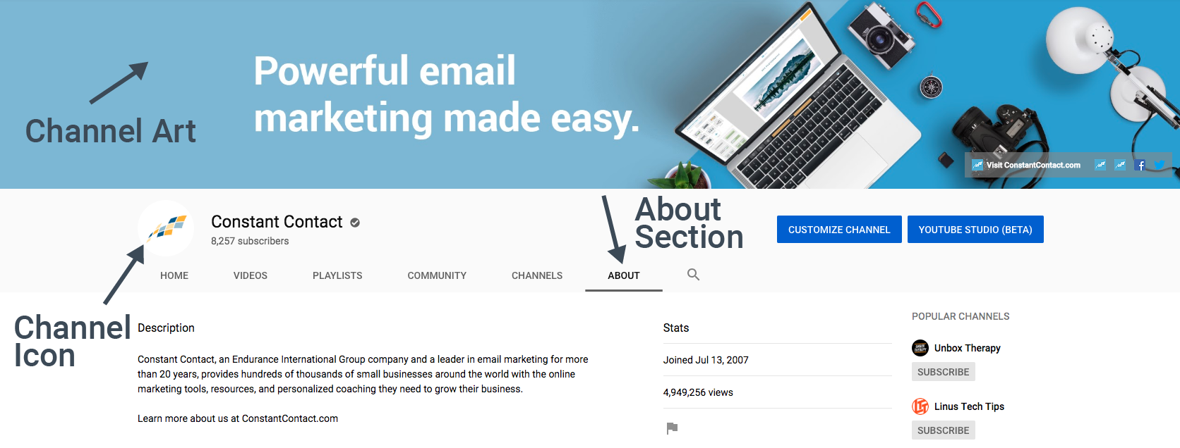 Image: https://prod-content-care-community-cdn.sprinklr.com/18625bcc-2014-418f-a6bf-35b74df5be9f/YouTube5d2aec2d2ae04a9b8efada7-479893d1-ebc2-4aea-aa91-2543a4be742d-1427088916.png A screenshot of the Constant Contact YouTube Channel