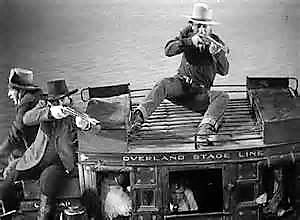 John Wayne George Bancroft and Andy Devine in Stagecoach 1939