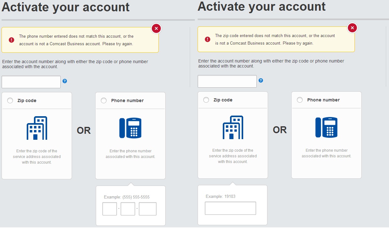 Unable to activate Comcast Business Account. Comcast Business Support