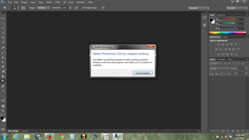 Adobe Photoshop Cs6 Has Stopped Working Adobe Photoshop Family