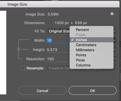 Photoshop Cc 15 Image Size Can T Change Dimensions To Pixels When Resample Is Off Adobe Photoshop Family