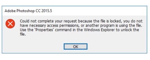 Photoshop 2015 5 Can Not Change Workspace Because The File Is Locked Windows Adobe Photoshop Family