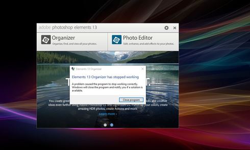 Adobe Photoshop Elements 13 Doesn T Work In Windows 10 After A Recent Windows Update Adobe Photoshop Family