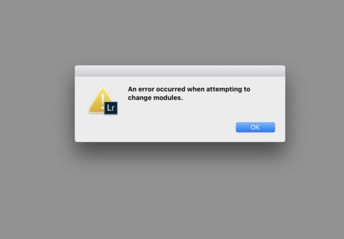 Lightroom Classic Error Changing Modules Adobe Photoshop Family