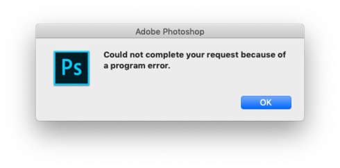 Photoshop Giving Program Error When I Open An Existing File Or Try To Start A New File With Text Adobe Photoshop Family