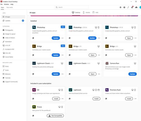 Lightroom Classic 9 Update Not Visible In Adobe Creative Cloud Desktop App Adobe Photoshop Family