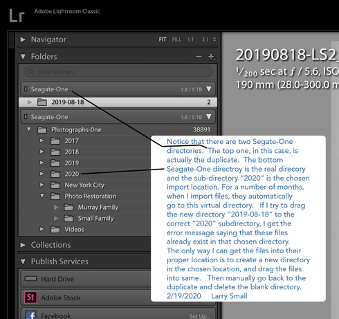 Lightroom Classic File Import Creates False Duplicate Directory Consistently Adobe Photoshop Family