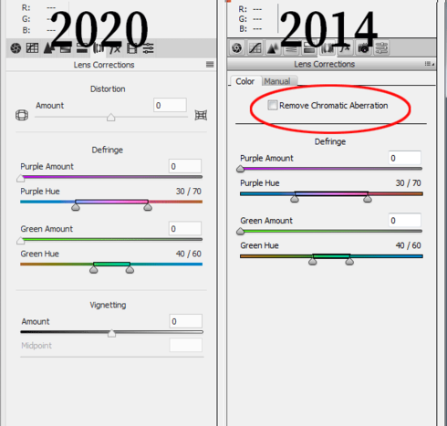 Camera Raw Missing Remove Chromatic Aberration Adobe Photoshop Family