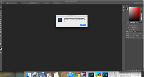 Photoshop a required application library failed to load macro