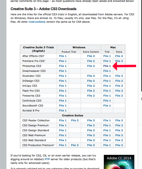 Photoshop 404 Error For Cs3 On Adobe Download Site Adobe Photoshop Family