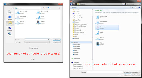 Photoshop Please Update Open Save Dialogs In Adobe Products To Vista Dialogs Adobe Photoshop Family