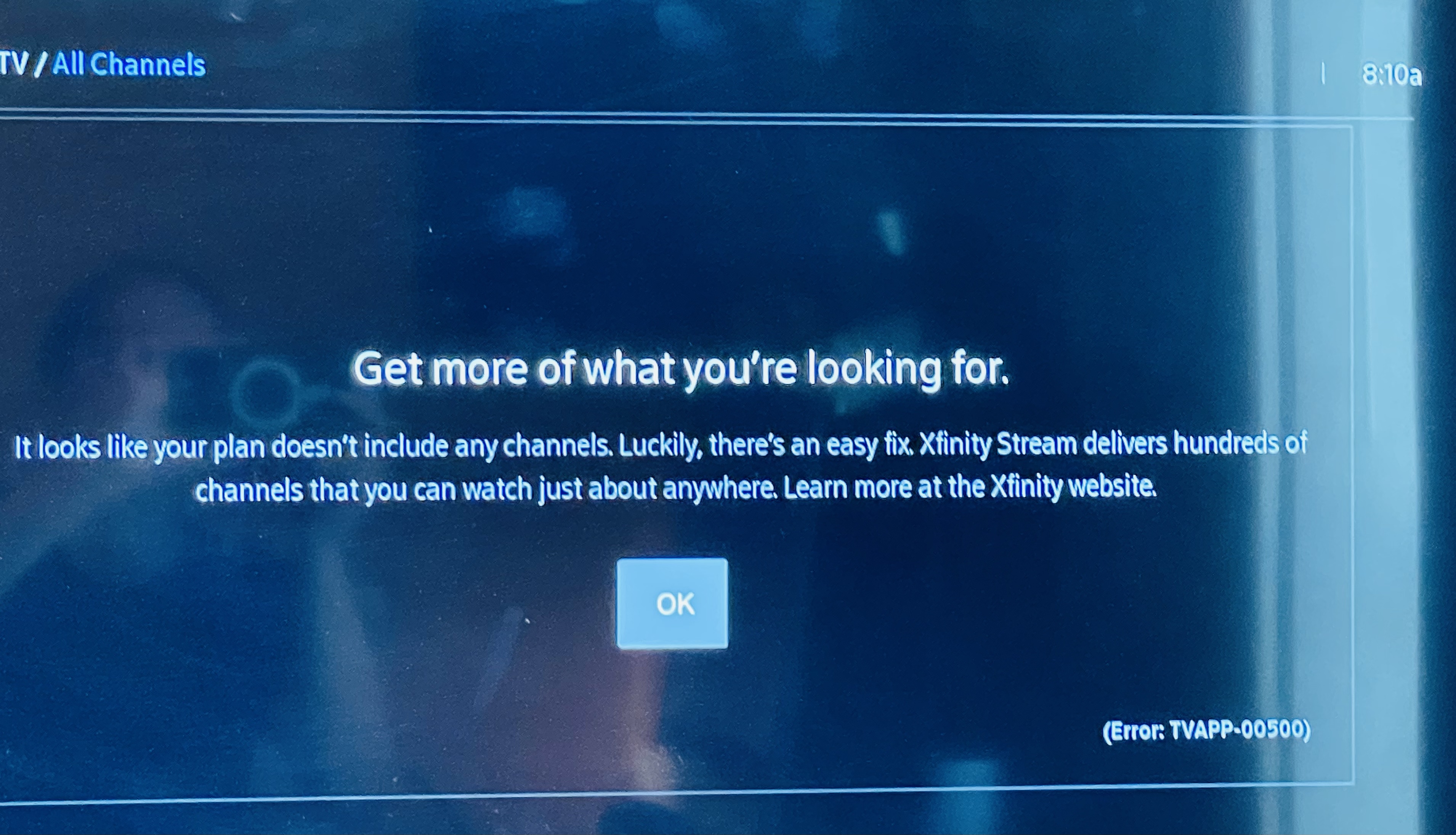 Xfinity Errors