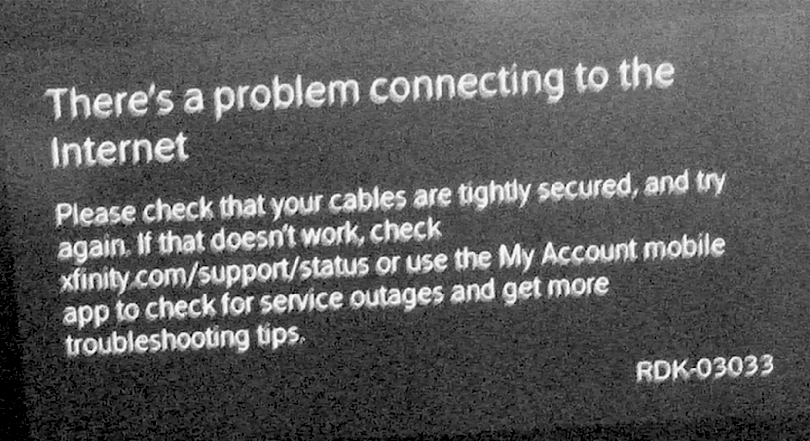 ‎TV remote commands need internet connection? Error RDK-03033 | Xfinity ...