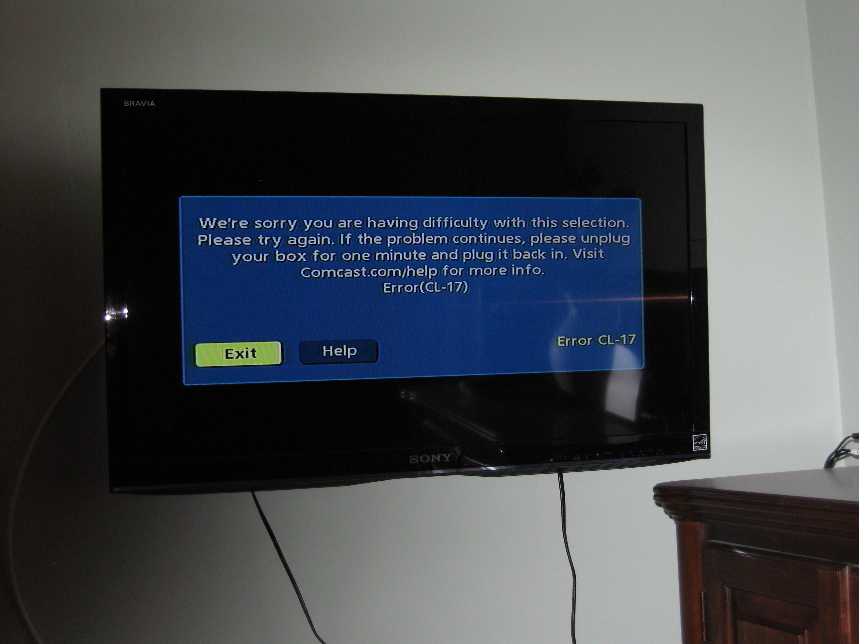 Xfinity Errors - mes5yya