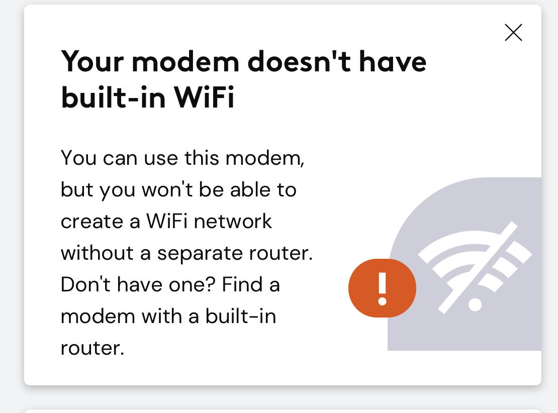 ‎Modem doesn’t have built in wifi? Xfinity Community Forum