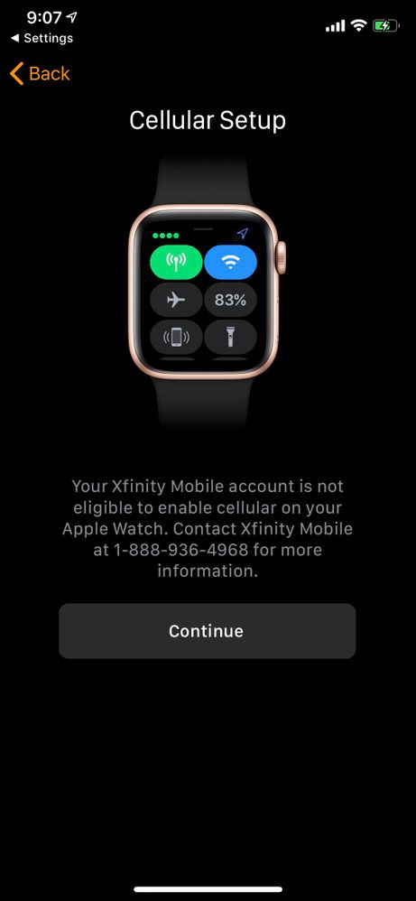 xfinity apple watch cellular