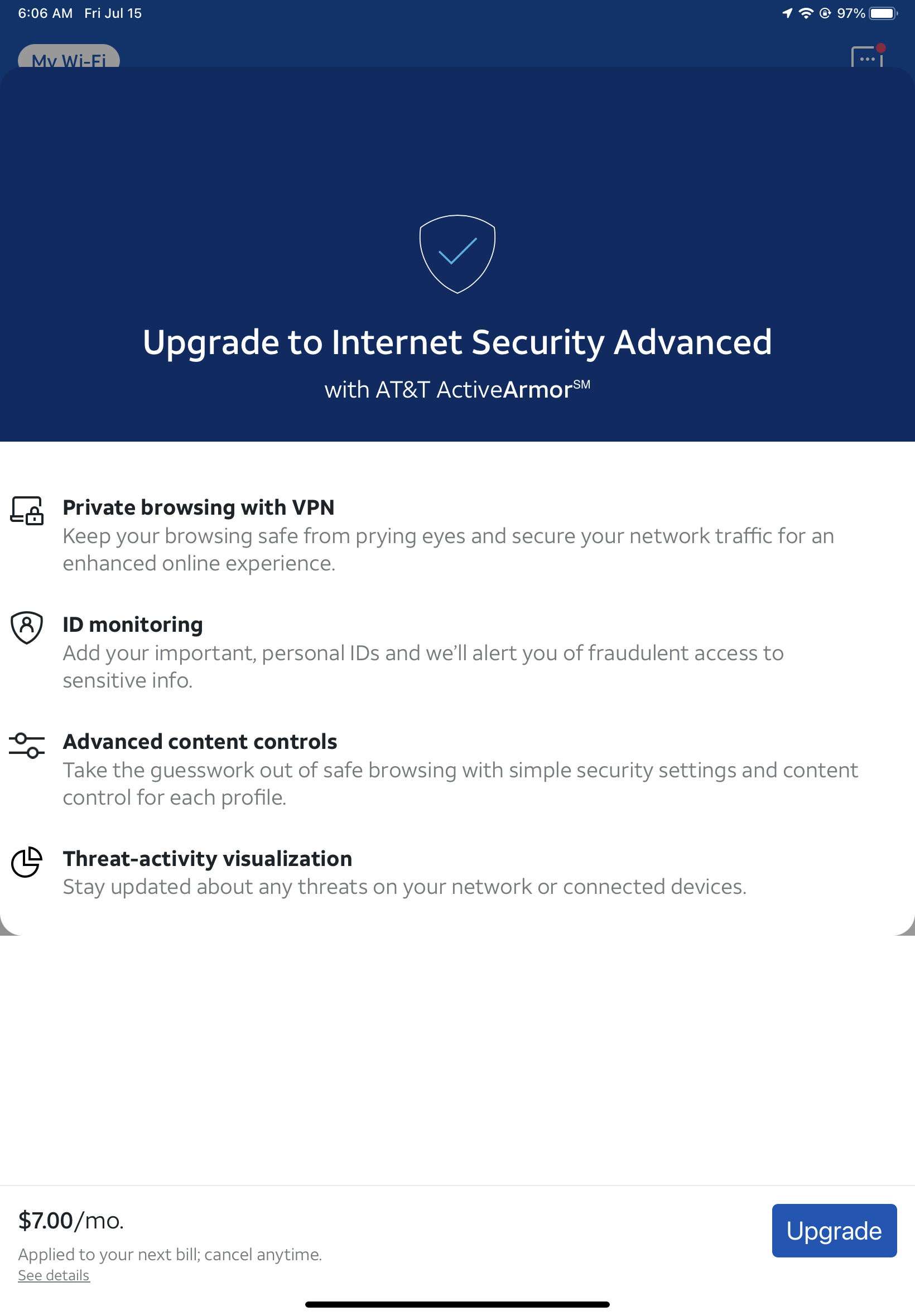 ‎Smart Home Manager how to click through ActiveArmor purchase screen