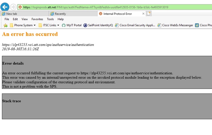 ‎An error occurred fulfulling the current request to https//zlp43255
