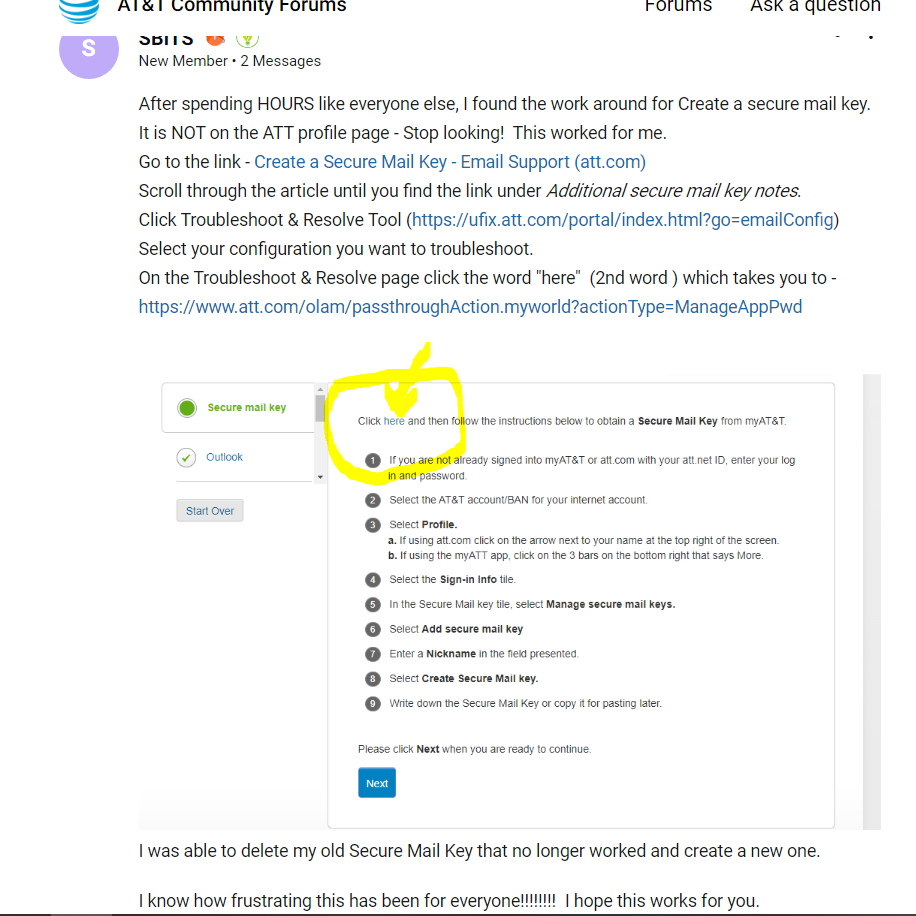 secure mail key | AT&T Community Forums