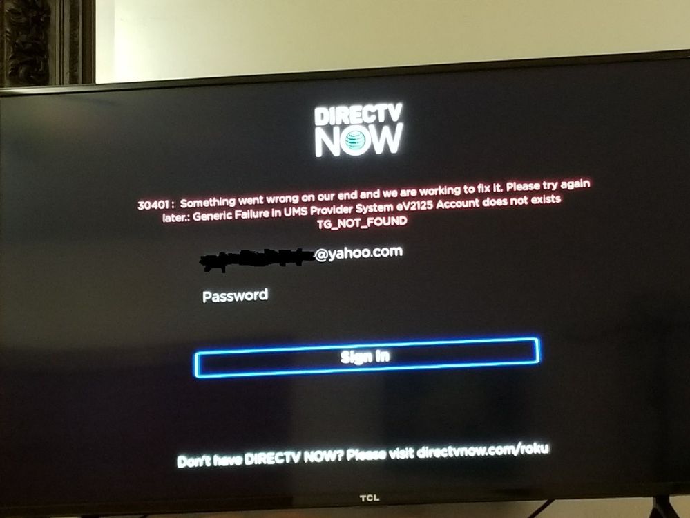 Directv Now refuses to log in on my tv's AT&T Community Forums