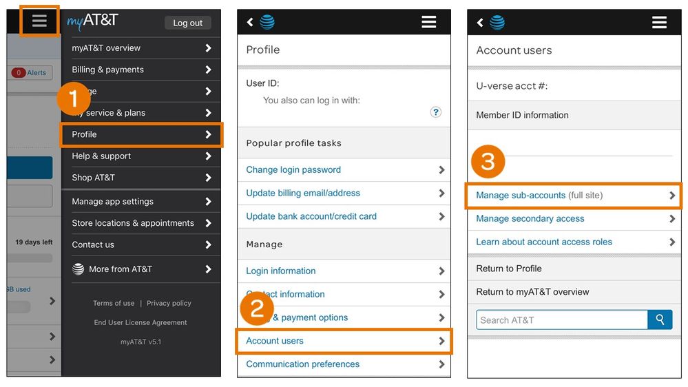 ‎How to Manage your Sub Accounts using the myAT&T app AT&T Community