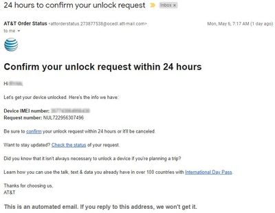 Master Thread 33 Separate Customers Reporting Unlock Confirmation Issues Since April 27 2019 At T Community Forums