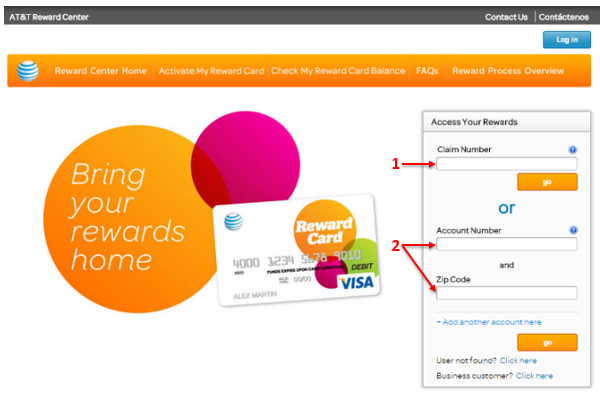 AT&T Reward Center - Reward Card Balance