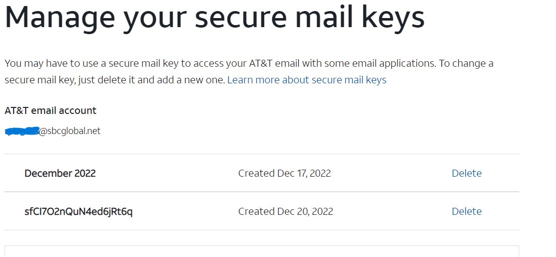 ‎Adding 2FA to create Secure Mail Key with AT&T Profile Page 4 AT&T