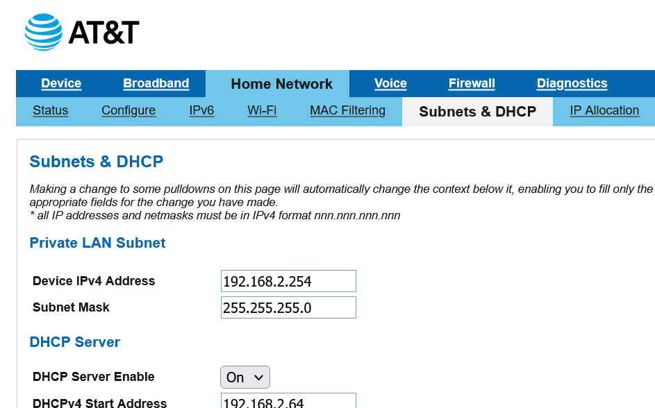 ‎New BGW320500 Installation IP passthrough available address range