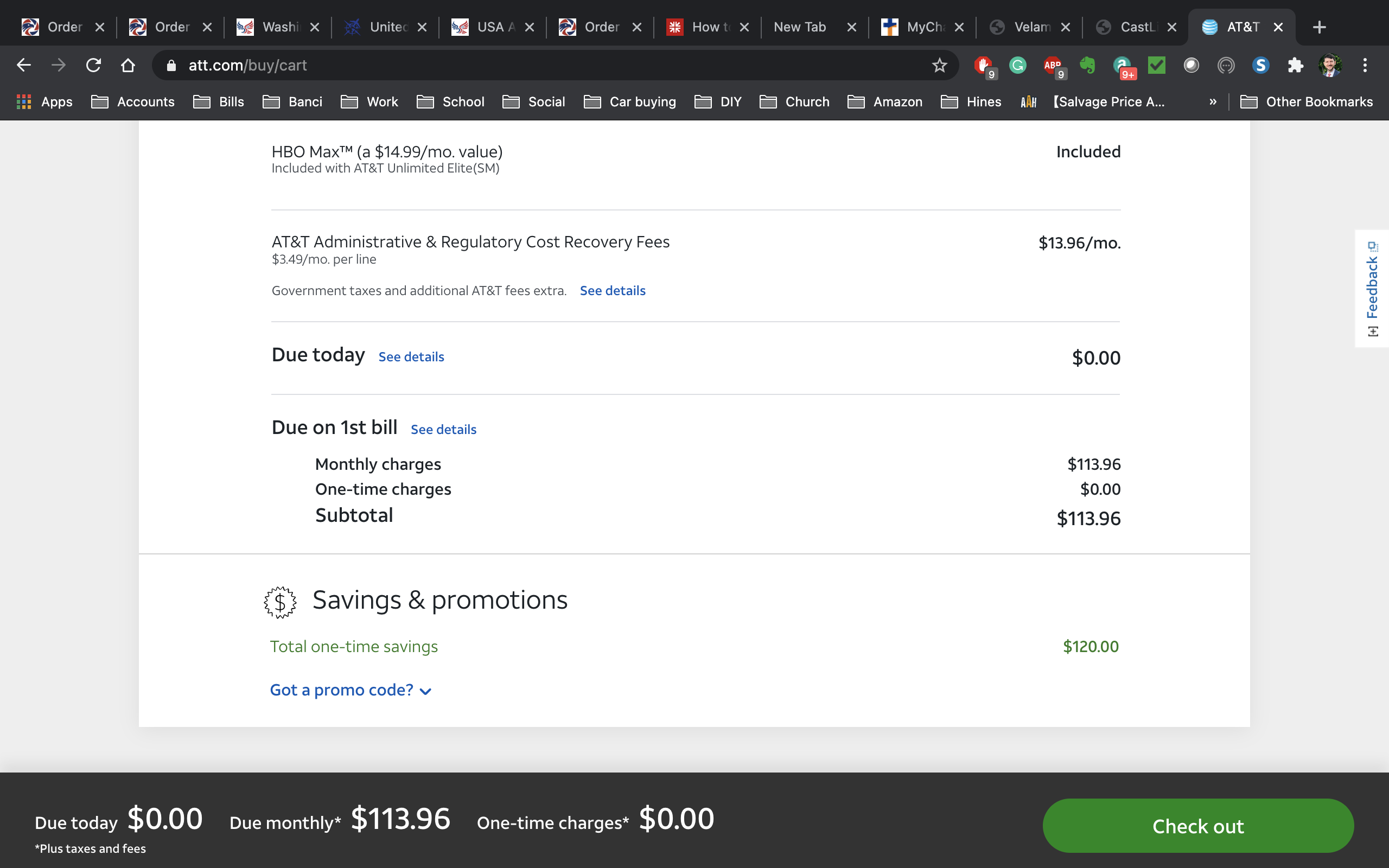 att customer service issue and monthly bill charges at t community