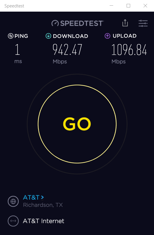 Gigapower Internet 43000 Mbps Does Everyone Get This When You First Sign Up At T Community Forums