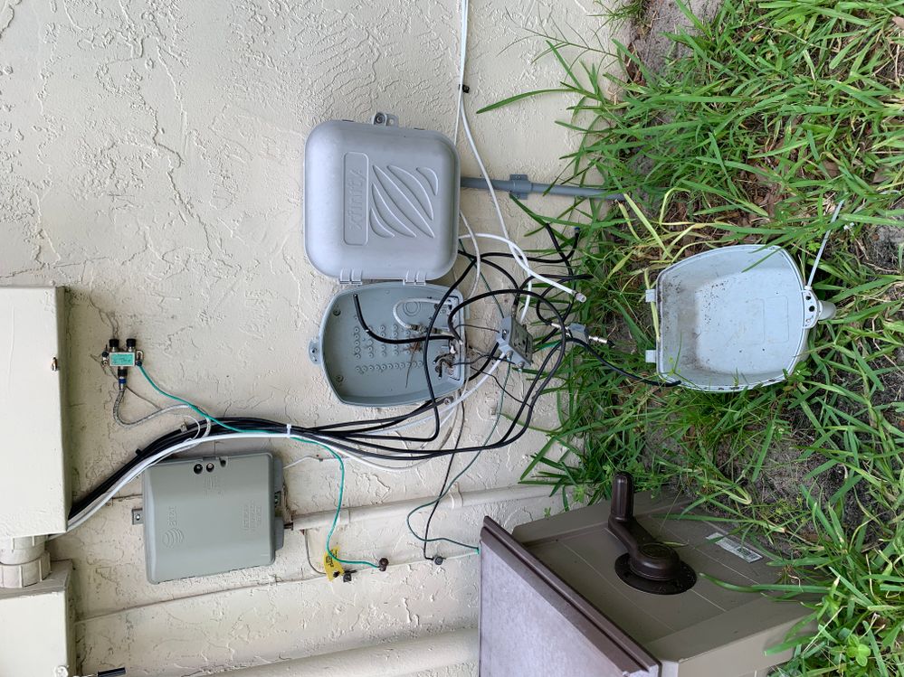 ‎Cancelled service box with cables have been cut and left all over