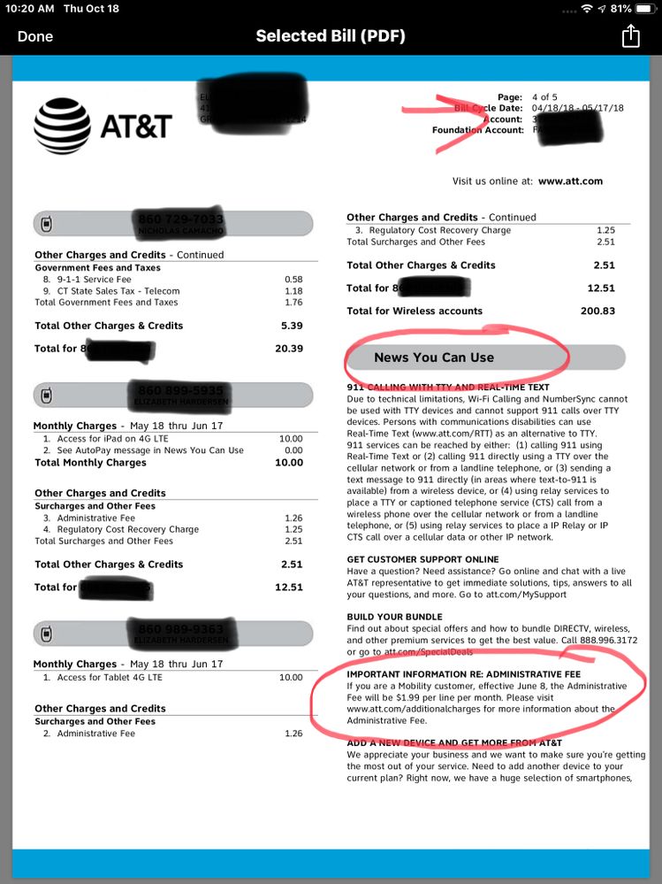 Understanding my Bill AT&T Community Forums