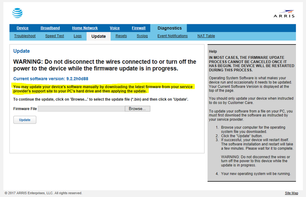 Arris NVG599 Update page.PNG