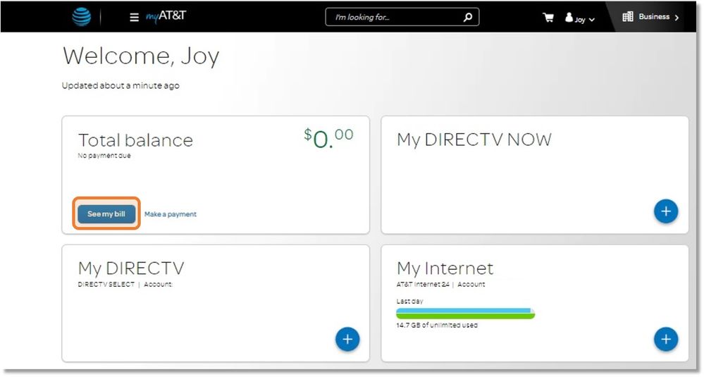 Navigating to the New DIRECTV Bill AT&T Community Forums