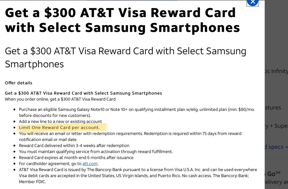 Visa Reward Card 300 For A New Upgrade Never Received It After Several Calls And Complaints At T Community Forums