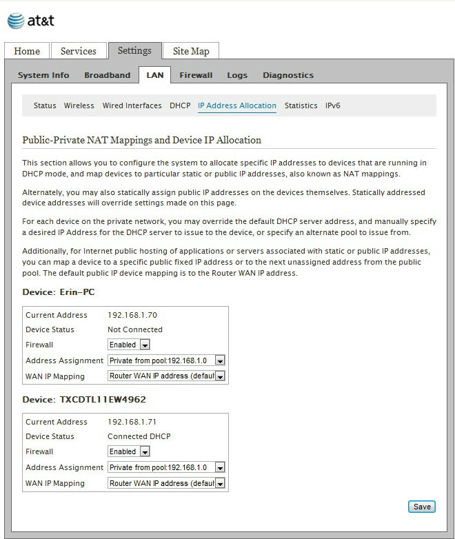 ‎How to set up static IP on Pace 5268AC AT&T Community Forums