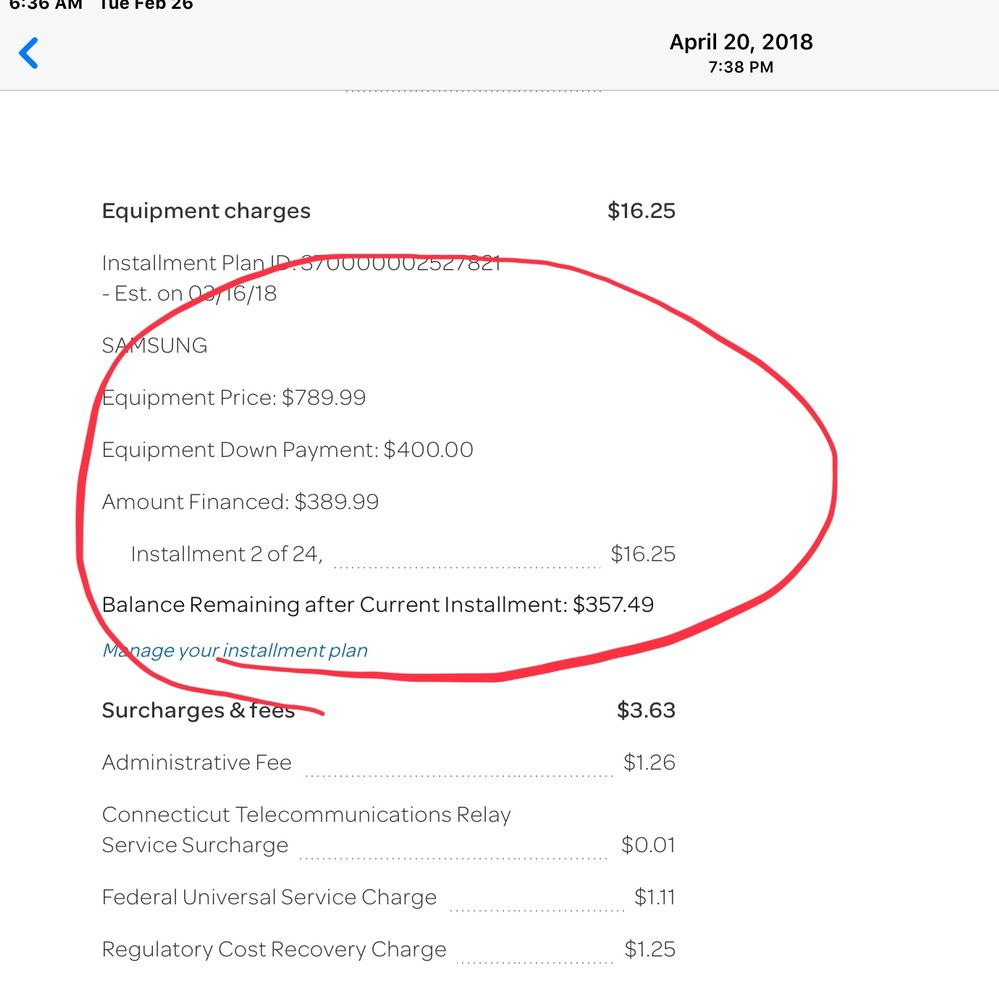 ‎AT&T overcharged me on installment plan | AT&T Community Forums
