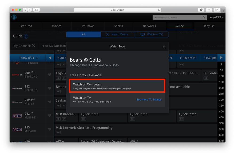 How to watch directv on my mac computer