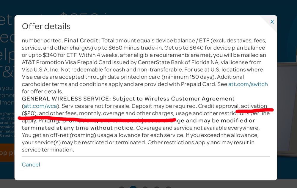 ‎Activation Fee Charge without Notification AT&T Community Forums