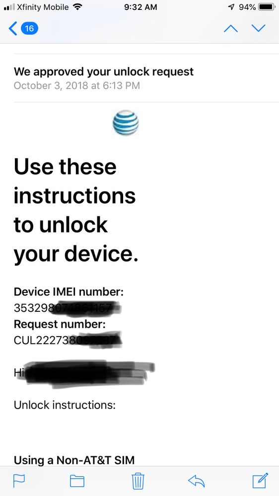 Iphone 6s Plus Locked To Att Received Unlock Email At T Community Forums