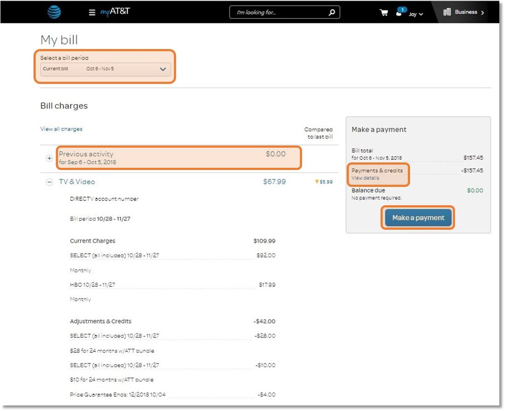  Navigating To The New DIRECTV Bill DIRECTV Community Forums